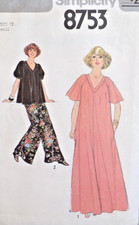 Simplicity Sewing Pattern 8753 Misses Caftan Top and Pants Size 12 VTG 70s UNCUT