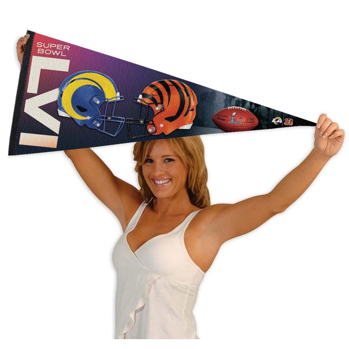 Dueling Teams Triangle Pennant for Super Bowl LVI