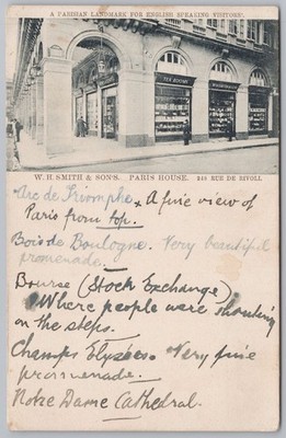 W.H SMITH & SONS Store Rue de Rivoli, Paris Postkarte