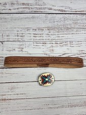 Siskiyou Buckle Co Native American Vintage Enamel Belt Buckle 36 Belt 1990 J-89