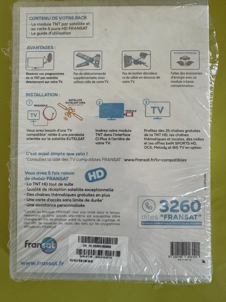 FRANSAT : Module Fransat Ci + 1.3 .  Marque CGV Pour TV Avec Tuner Satellite - Photo 3/4
