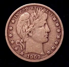 1909 US Barber Half Dollar in Very Fine Condition Never Cleaned