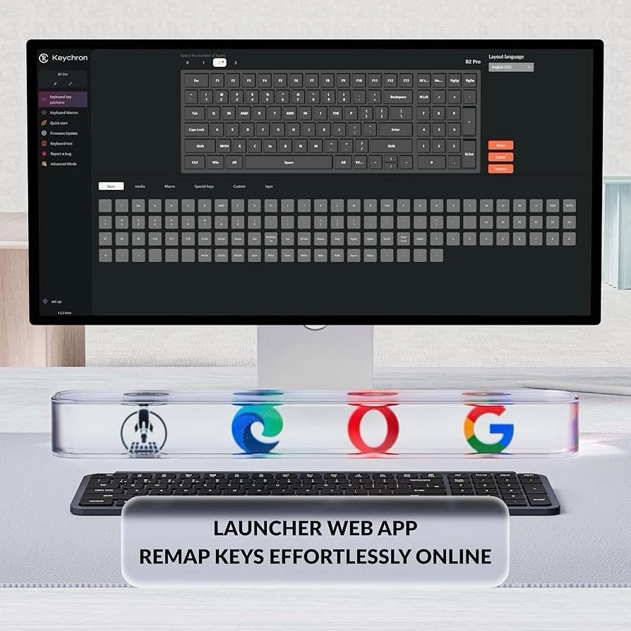 Ultra-Slim B2 Pro Bluetooth Keyboard 2.4 GHz Wireless Lightweight 96% ZMK Lau... - Image 2 of 4