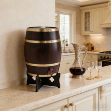 20L Wine Barrel Wood Wine Barrel w/Faucet Decorative Whiskey Barrel Bucket