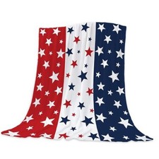 Patriotic Throw Blanket Twin 4th of July Memorial Day 60x80 IN Patriotic 03