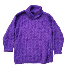 VINTAGE 90s Oversize Mohair Sweater Express Women's XS-XL Purple