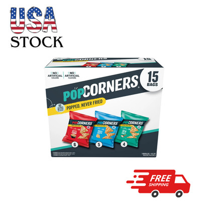 PopCorners Popped Corn Snack Chips, 3 Flavor Variety Pack, 15 Count Multipack