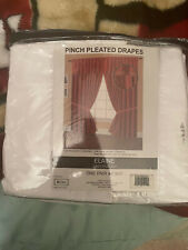 96 by 95-Inch Editex Home Textiles Elaine Lined Pinch Pleated Window Curtain White 