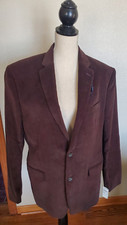 Chaps Mens Brown Corduroy Sport Jacket Size 42 New with tags fun Paisley Lining