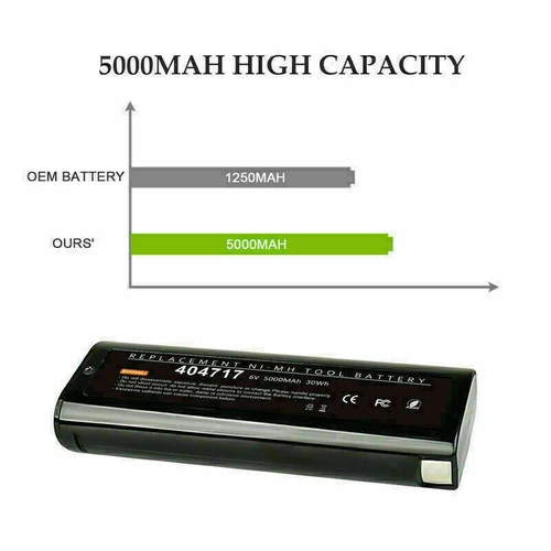 2X For Paslode Impulse 6V 5Ah 5000mAh 404717 Ni-MH Battery 900400 900420 Nailer - Picture 5 of 11