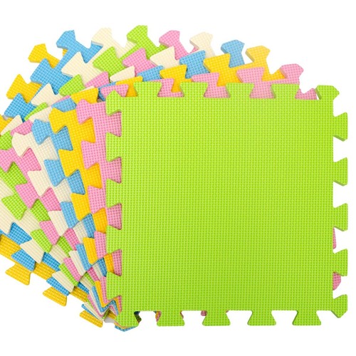 LittleTom Baby Puzzlematte Ab Null Kinder Spielmatte Krabbelmatte Pastell Uni - Bild 3 von 8