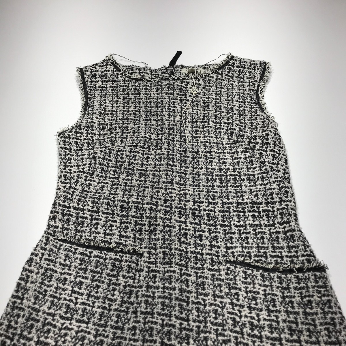 Max Studio London Dress Womens Size XS Black White Woven