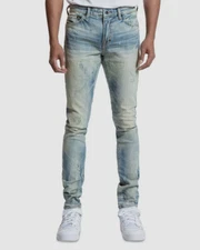 $268 Prps Men's Blue Distressed Caspar Stretch Tinted Skinny Jeans Pants Size 30