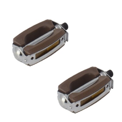 Vintage Bicycle Krate Rubber Pedals - Black/Chrome
