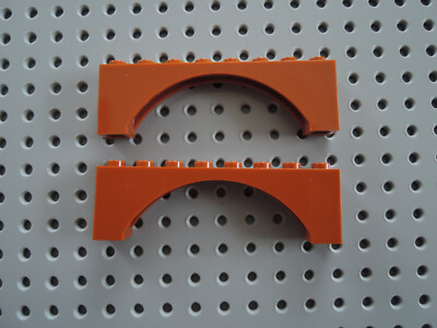 LEGO 2 x Brückenstein Bogen 16577 1x8x2 dunkelorange dark orange