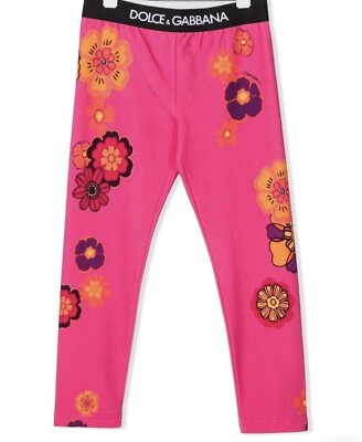 Dolce & Gabbana Kids Floral Pop Leggings Girls Sz 12 NWT