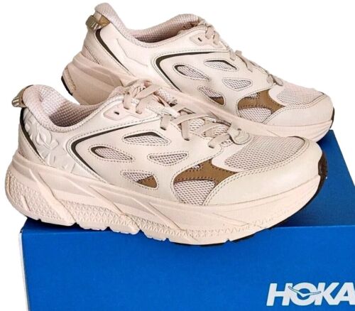🌞HOKA ONE U CLIFTON L ATHLETICS WALKING RUNNING Shoes VANILLA/WHEAT 8W/7M🌺NIB!