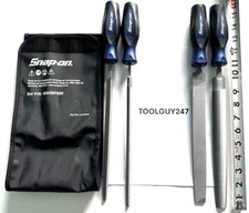 SNAP ON  SGHBF600A MB 4 Piece POWER BLUE Soft Grip Handle Mixed File Set NEW +++