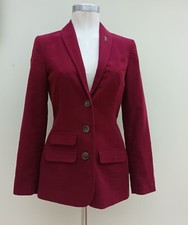Jack Murphy Of Dublin Tailored Burgundy Cotton Lined Jacket Blazer Size 10 Vgc