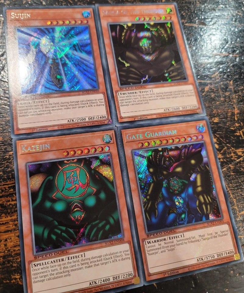 Yugioh Gate Guardian Kazejin Suijin Sanga Of Thunder Secret SET 1st Edition NM - Image 2 of 2