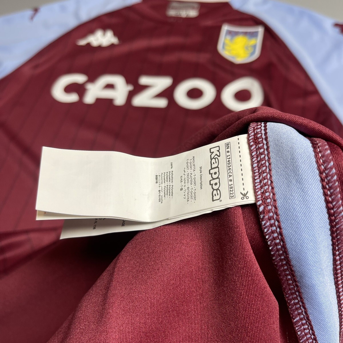 ASTON VILLA KAPPA 2020/2021 SOCCER HOME JERSEY #10 GREALISH SIZE