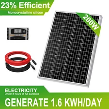 200W Solar Panel Kit 12V Battery Charger 30A Controller RV Marine Boat Off Grid