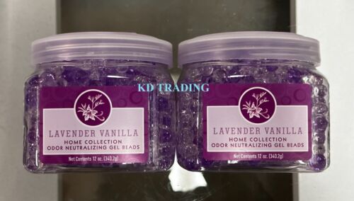 (2-Pack) HOME COLLECTION ODOR NEUTRALIZING Natural Gel Beads ~ LAVENDER VANILLA - Picture 1 of 3