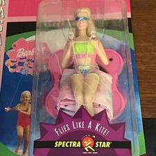 Barbie 40" Parasail Kite by Spectra Star Ready to Fly  8" Barbie Character 1999