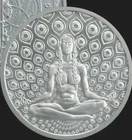 1 oz silver Cosmic Queen BU .999 Pure Fine Yoga Hinduism Sanskrit silver shield
