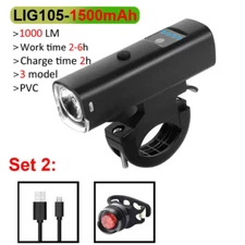 Smart Bicycle Light Rainproof USB LED 3000Mah MTB Front Light Headlight Cycling 