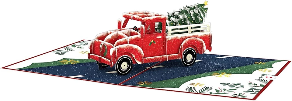 Lovepop Beautiful Holiday Truck 3-D, cartão de férias pop-up - Imagem 2 de 4