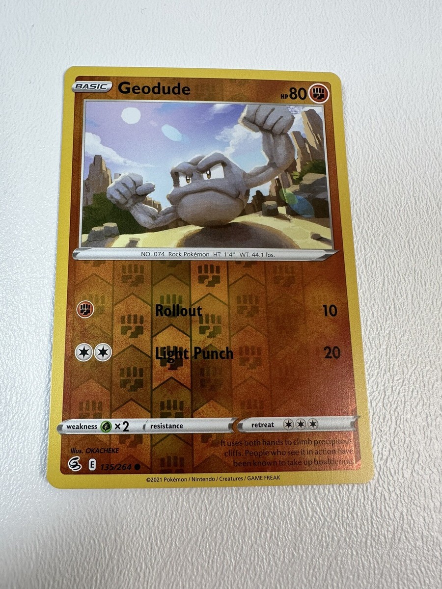 Geodude Reverse Holo - 135/264 - Pokémon Fusion Strike - Near Mint