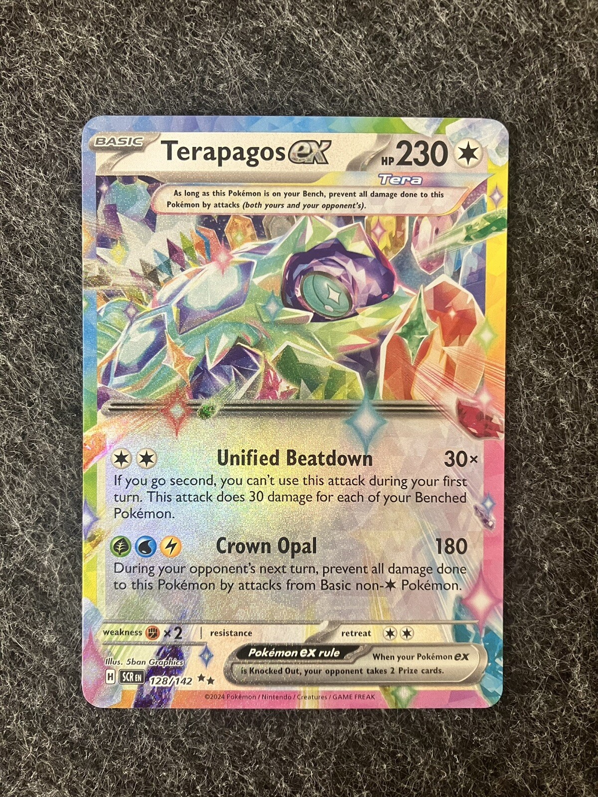 Terapagos ex 128/142 Sv07: Stellar Crown Double Rare Holo Pokemon TCG NM