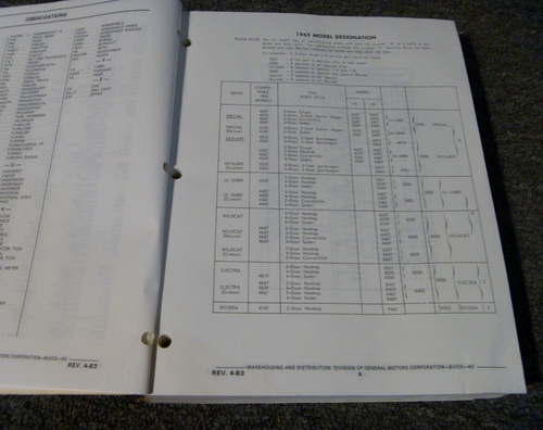 1965-1975 Buick Riviera Parts Catalog Manual 1968 1969 1970 1971 1972 1973 1974 - Bild 3 von 6