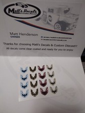 1/64 for hot wheels waterslide decals trans am t/a firebird MADE IN THE USA!