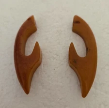 VINTAGE BUTTON TOGGLES ~ 1" x 5/8" ~ CARMEL COLOR ~ 2 TOGGLES