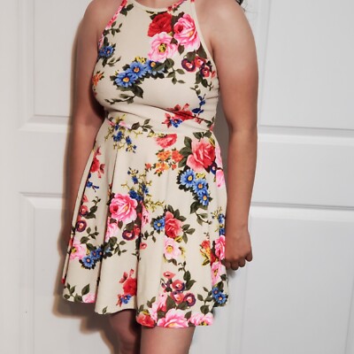 Windsor Beige Floral Dress Women Size Medium | eBay