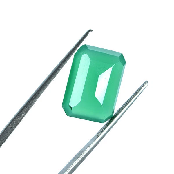 PIEDRA PRECIOSA SUELTA 9,83 CT CALCEDONIA VERDE NATURAL CORTE ESMERALDA Foto 4 de 4