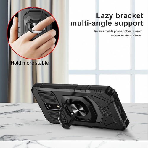Coque téléphone bague d'armure bague de support magnétique pour BLU View 4 B135DL + verre trempé - Photo 12 sur 38