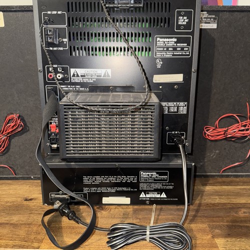 Panasonic SA-DH44 Stereo Double Cassette Receiver/SL-DH66 3-CD Player W/ Remote - Picture 4 of 6