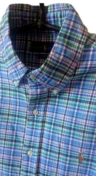 Men Polo Ralph Lauren Shirt Turquoise Cotton 38 /