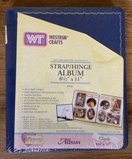 Westrim Crafts Strap Hinge Album Denim Blue Cloth Scrapbook Album 8.5 x 11 NEW