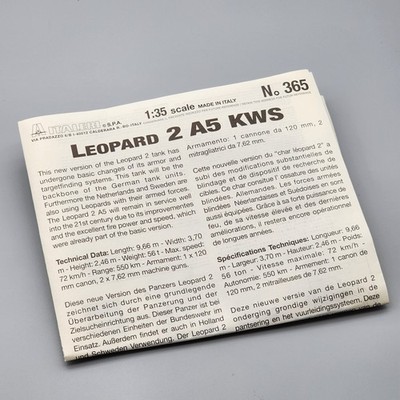Italeri 1/35 Leopard 2 A5 Instruction Booklet Only