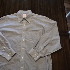 Brooks Brothers 346 Mens Regular Fit Non-Iron Cotton Dress Shirt 17-4/5 G431