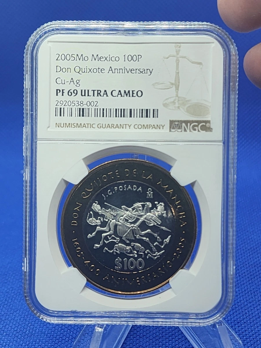「ドン・キホーテ・デ・ラ・マンチャ」記念 メキシコ造幣局発行 2005年 Uncirculated 100 Pesos Denomination 2005 Mexican Coins (1905-Now