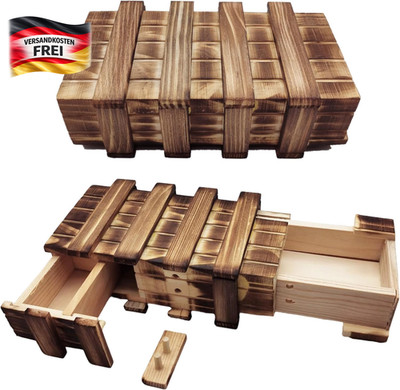 Puzzlebox Holz Geschenkset für Geld Schmuck Überraschung Geschenkidee, 2er Pack