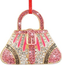 Handbag Christmas Ornament for Women Girls - Metal Sparkly Rhinestones Purse O
