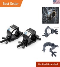 Professional DJ Stage Light Clamps - Classic Black, 165 lbs Strength, 2-Pack