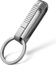 Titanium Belt Key Holder, Belt Key Clip with Keyring for Keys,Keychain Hook for