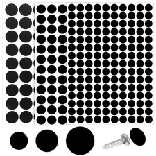 290PCS Screw Covers Self Adhesive Screws Cover 12mm 15mm 21mm, Black
